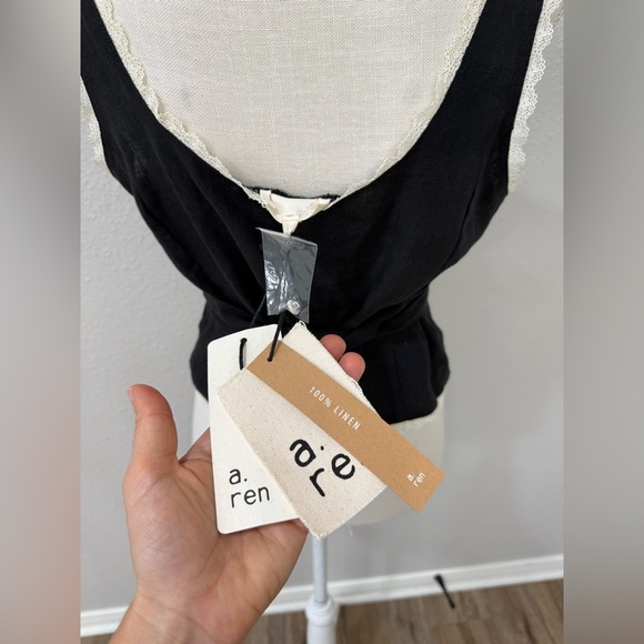 A. REN DARCY BLACK  LINEN TANK TOP size M NWT - Picture 6 of 12